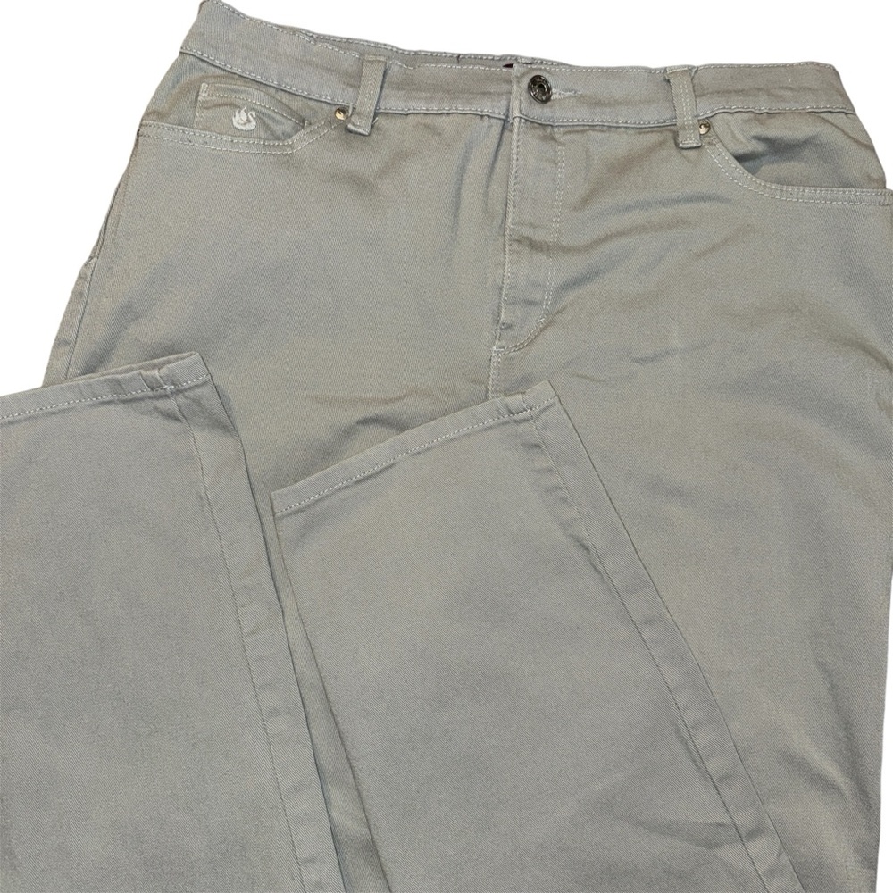 GLORIA VANDERBILT GRAY AMANDA MISSY MID WAIST PANTS Sz 14 - 28” Inseam